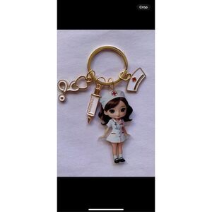 Nurse Keychain Medical Charm Gift Stethoscope Syringe Nurse Hat Cute Nurse